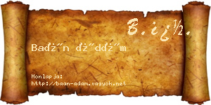 Baán Ádám névjegykártya