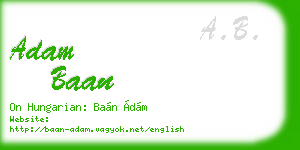 adam baan business card